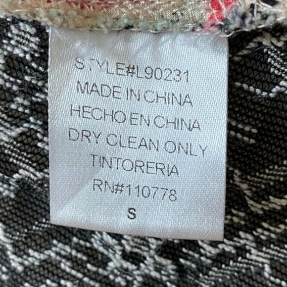 InLuv Long Boho Cardigan Womens Multicolor Open Front Short Sleeve Size S - Picture 5 of 10